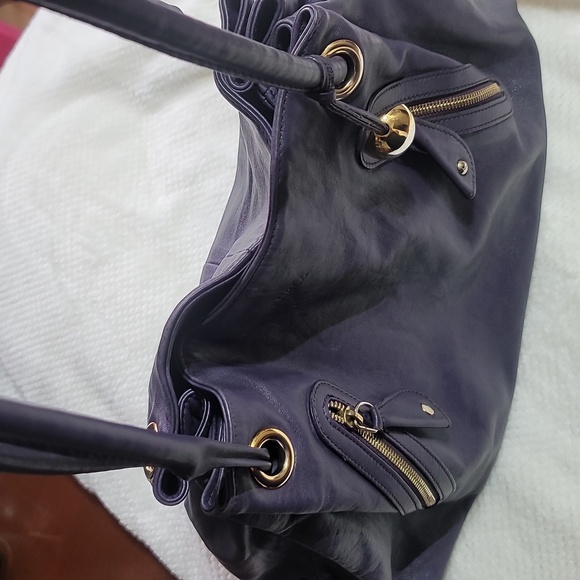 AUTHENTIC FURLA PURPLE LEATHER SHOULDER BAG GUC - Picture 12 of 17